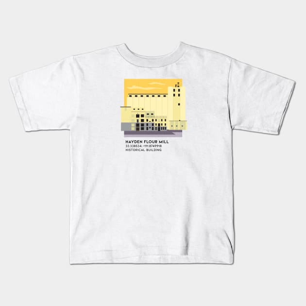 Hayden Flour Mill Kids T-Shirt by DreamBox